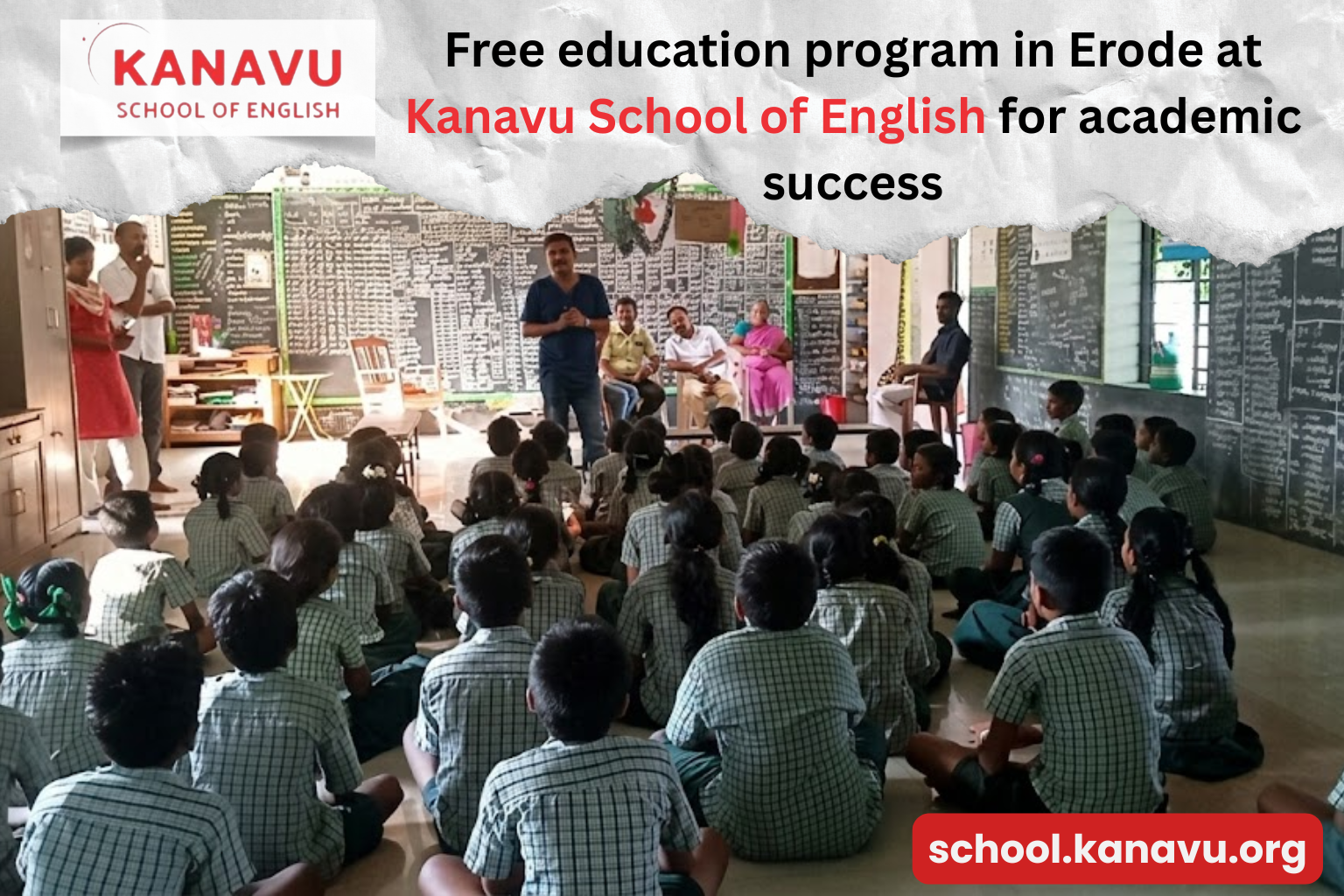 Free education program in Erode at Kanavu School of English for academic success